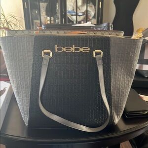 Bebe Black and Gray Women's Tote Bag
